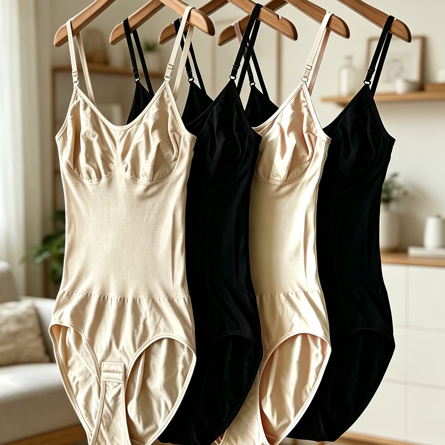4pcs Jumpsuit Women's Shaping Bodysuit Body Shaper Leotard Adjustable Straps