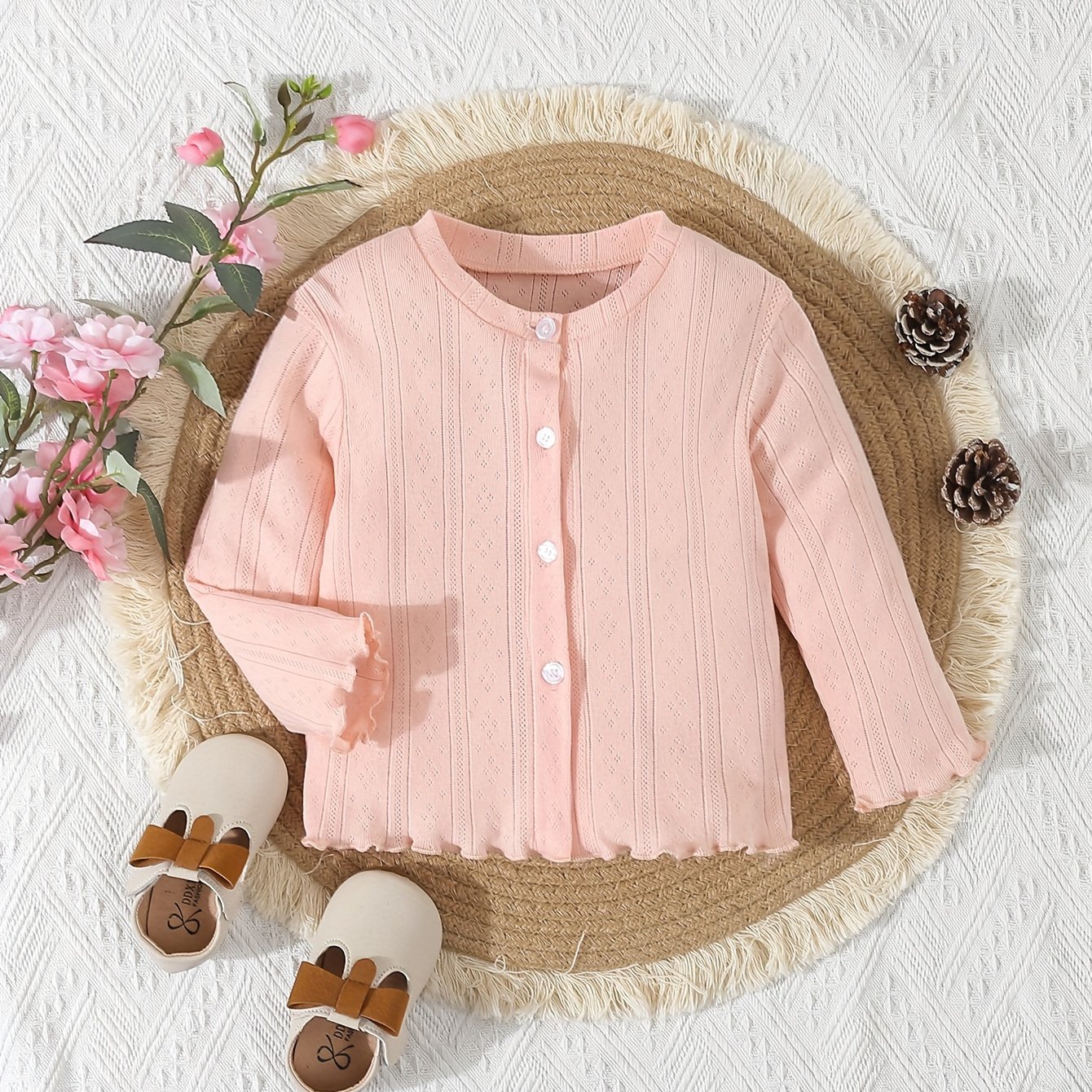 Baby Girls Thin Knit Air Conditioner Cardigan All-match Open Front Coat