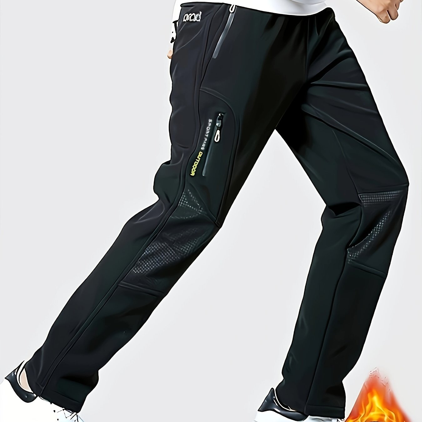 Image of Boys' Fleece-lined Trousers, Autumn Winter Long Pants, Outdoor Athletic Warm Casual Pants, For Outdoor