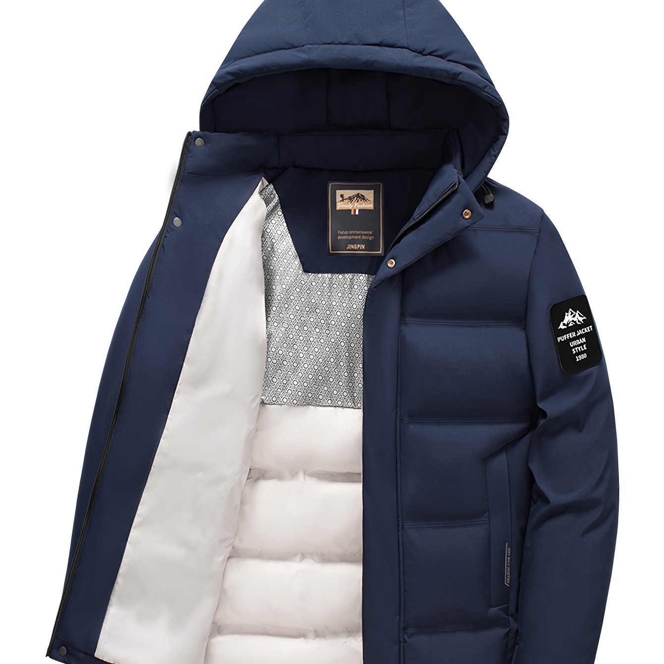 Men's Padded Jacket with Three-Dimensional Cutting