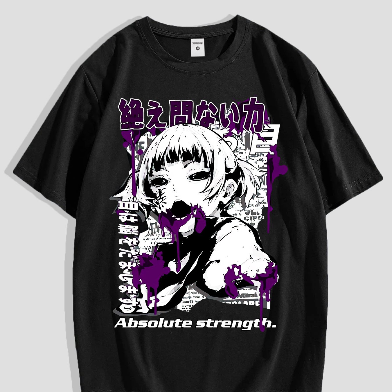 TEMU Men's Y2k Japanese Anime Print Short Sleeve T-shirt - Casual Round Neck Tee Suitable For & Casual Attire - Spring Anime Fan Outfit (solid )