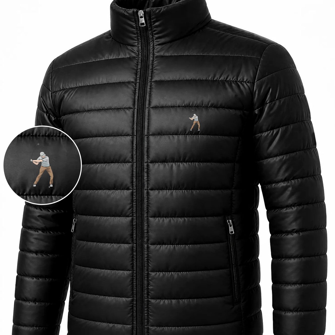 TEMU Men's Stand Collar Padded Coat, Warm Outerwear With Zipper Pockets, Durable Commuter Padded Coat For In Autumn And Winter