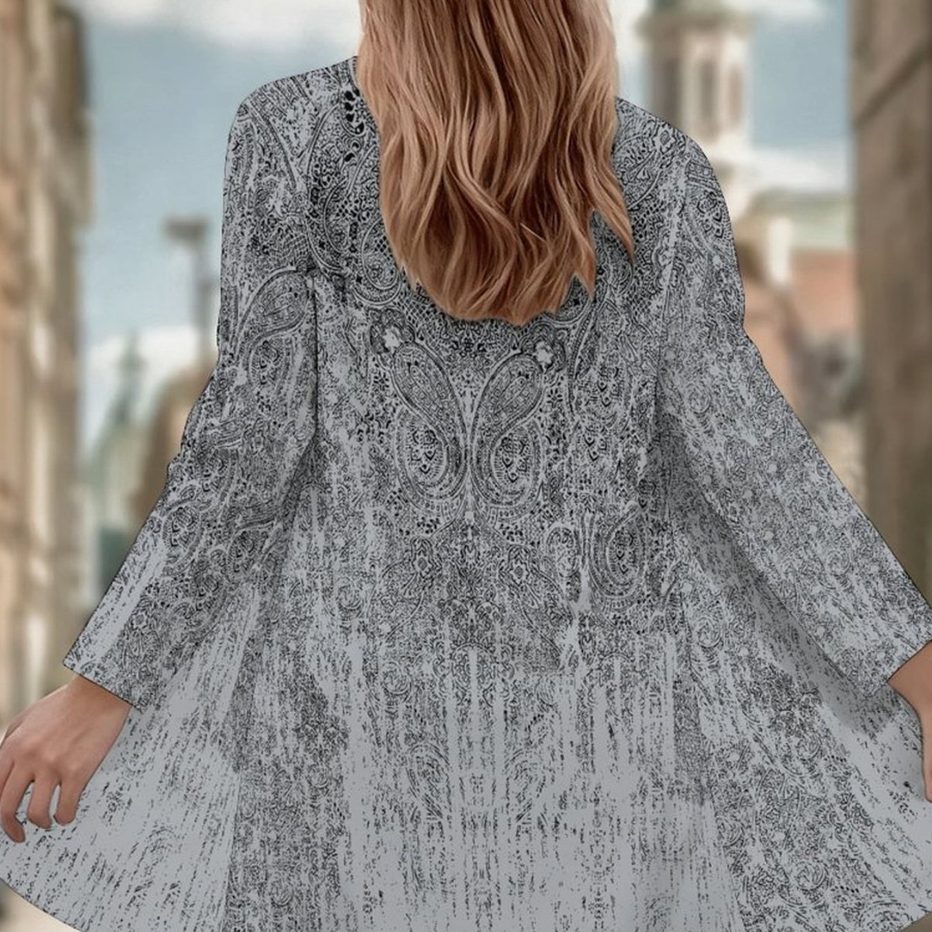 Plus Size - Plus Size - Spring And Autumn Oversized Women's Long Sleeve Cardigan Coat - Classic Trendy With Printed Design, Perfect For Daily Wear, Office, And Travel