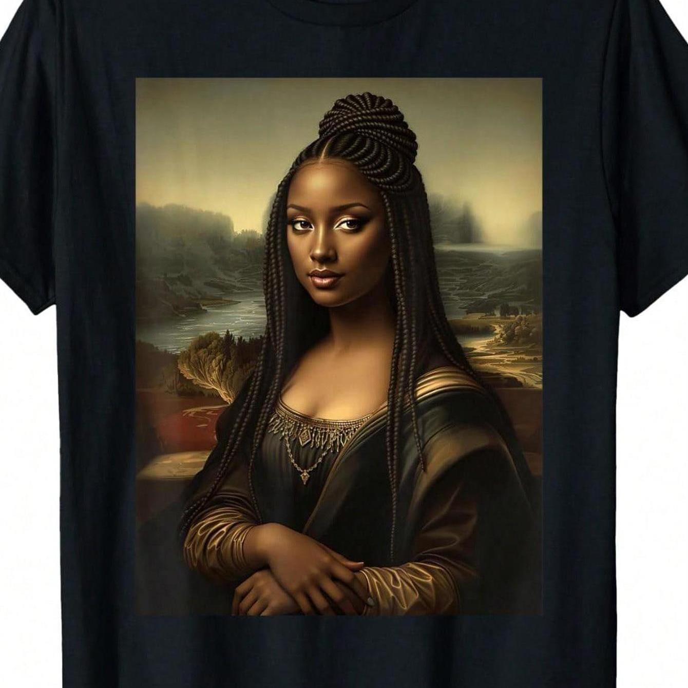Image of Black African American Month T-shirt - Casual Round Neck Tee With Iconic Print, Suitable For African Month Celebration & Casual Attire, Machine Washable Cultural Apparel, Plus Size
