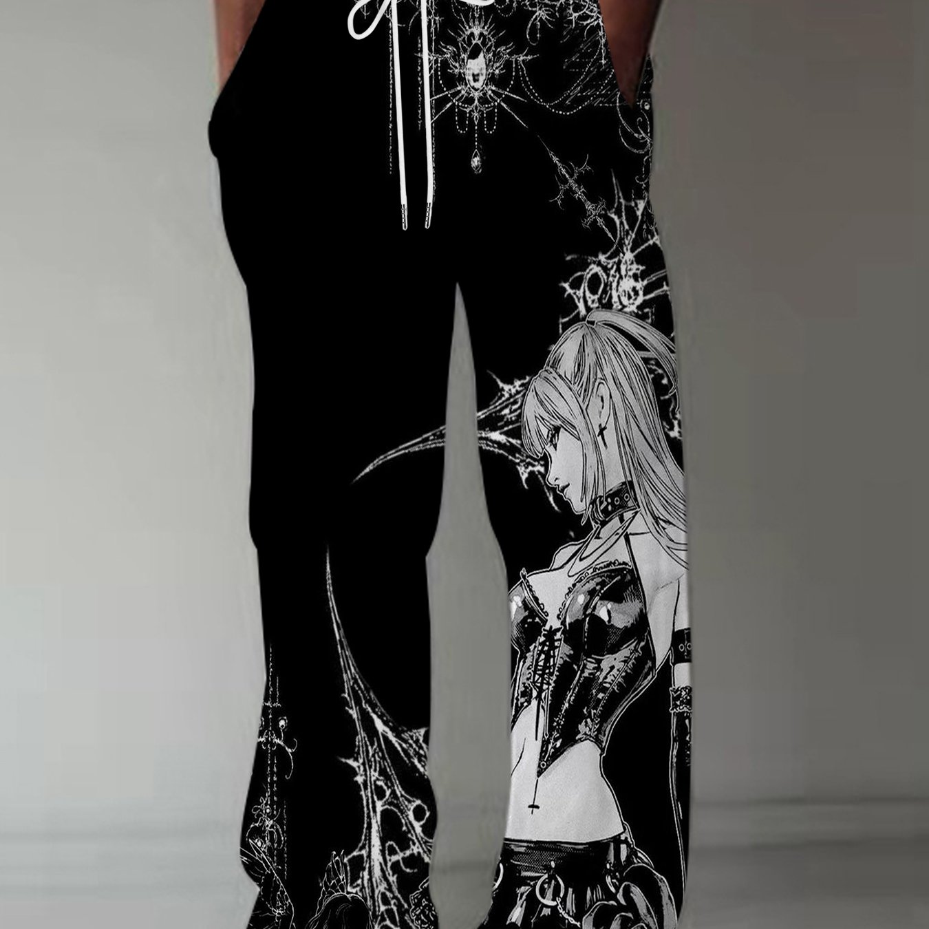 TEMU Men's Straight-leg Pants, European And American Trendy 3d Printed Versatile Casual Pants, Sport Pants, Loose Vintage Draped Pants