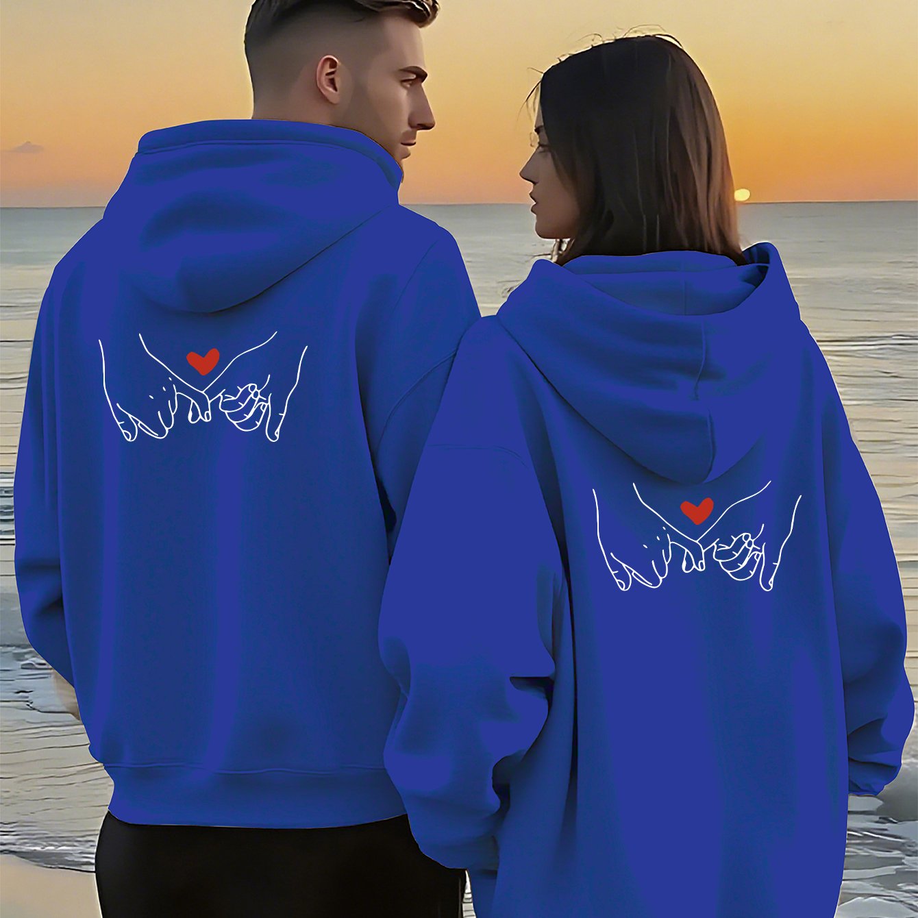 TEMU Couple's Trendy Casual Love-themed 