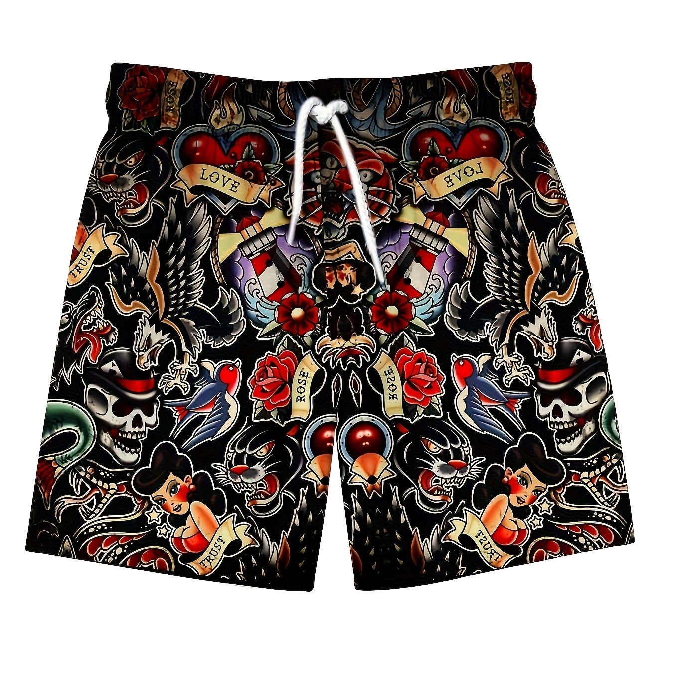 TEMU Novit�! Pantaloncini da spiaggia , design unico ed elegante, pantaloncini casual da spiaggia estivi da con stampa 3D a motivo , per vacanze alle