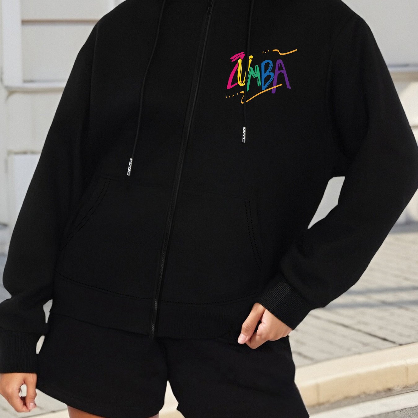 TEMU Graphic Print Hoodie, Drawstring Casual Hooded Sweatshirt For Winter & Fall, Women's Clothing