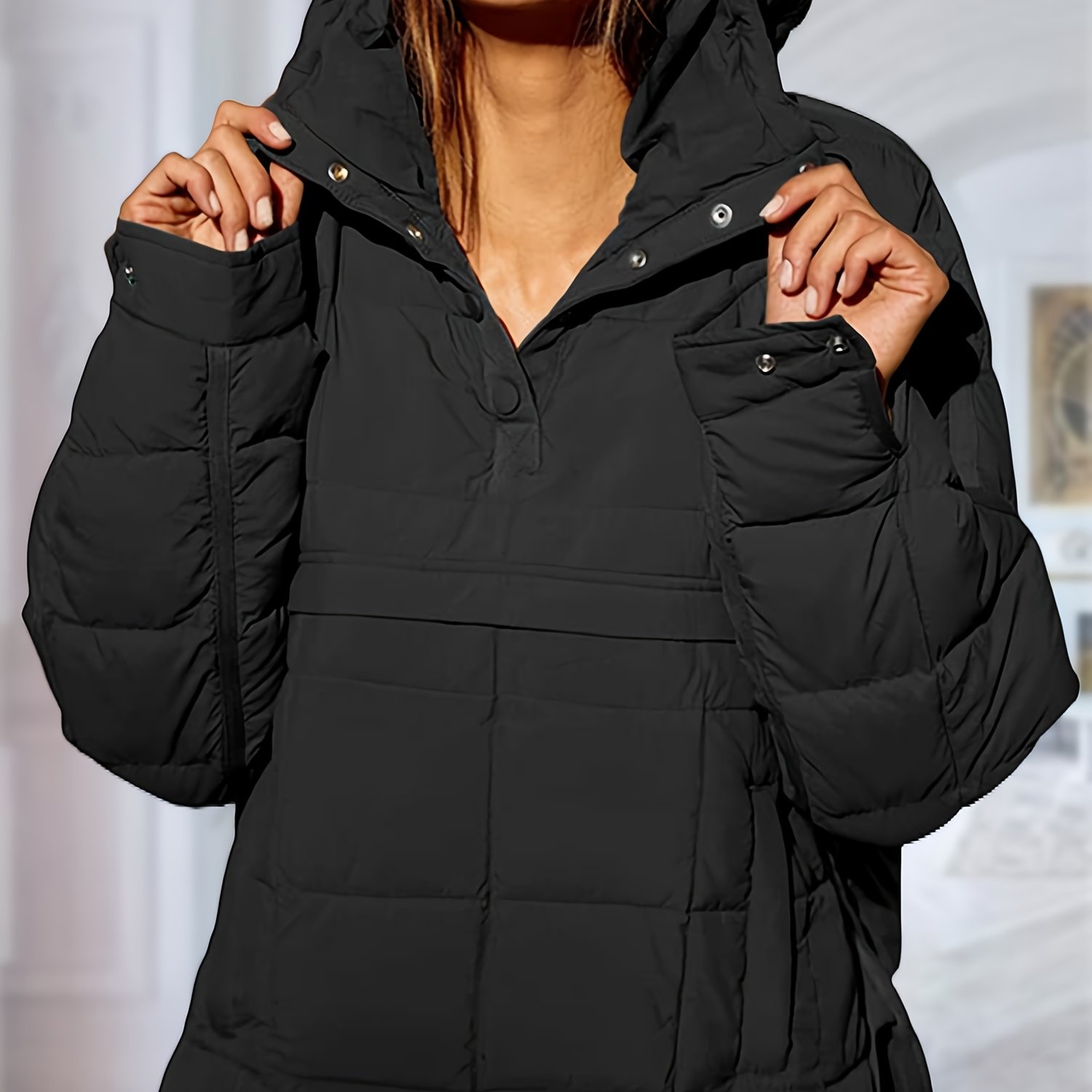 Pull Over Puffer Jacket Women Winter Women's Pullover Puffer