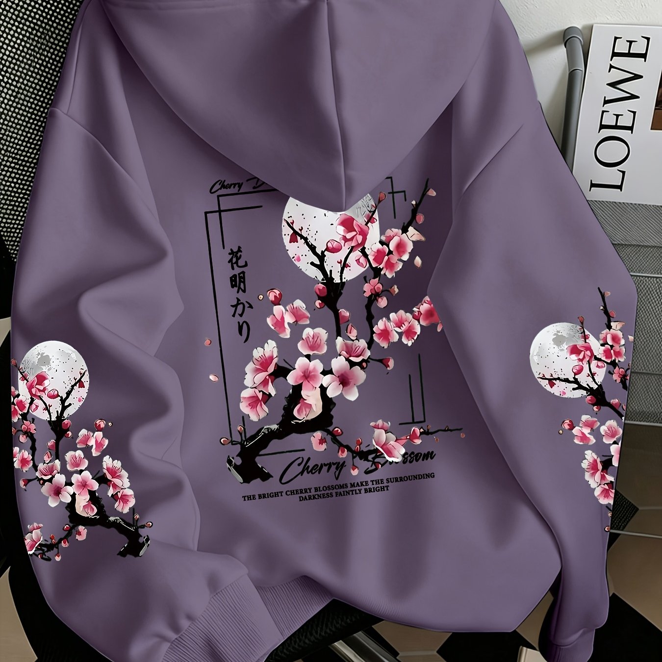 TEMU Women's Hoodie With Cherry Pattern Fashion Casual Top