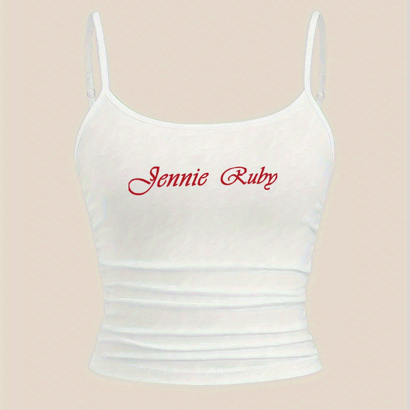 TEMU American Y2k Adjustable Spaghetti Strap Short Camisole, Women's New Summer Sleeveless Top, Suitable For Wear, Daily Wear Or Attending Parties