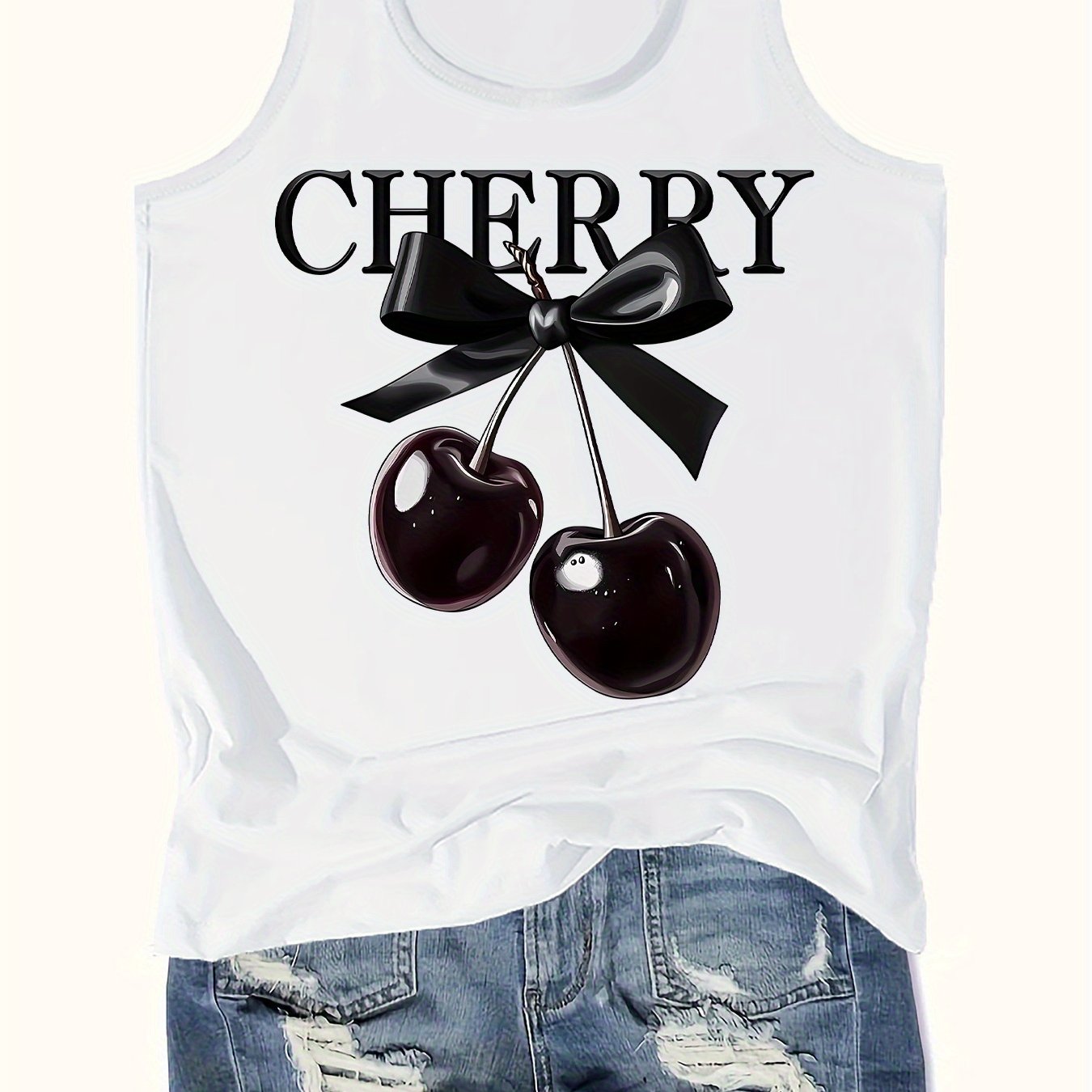 TEMU Graphic Print Tank Top, Sleeveless Casual Top For Summer And Spring, Women's Clothing