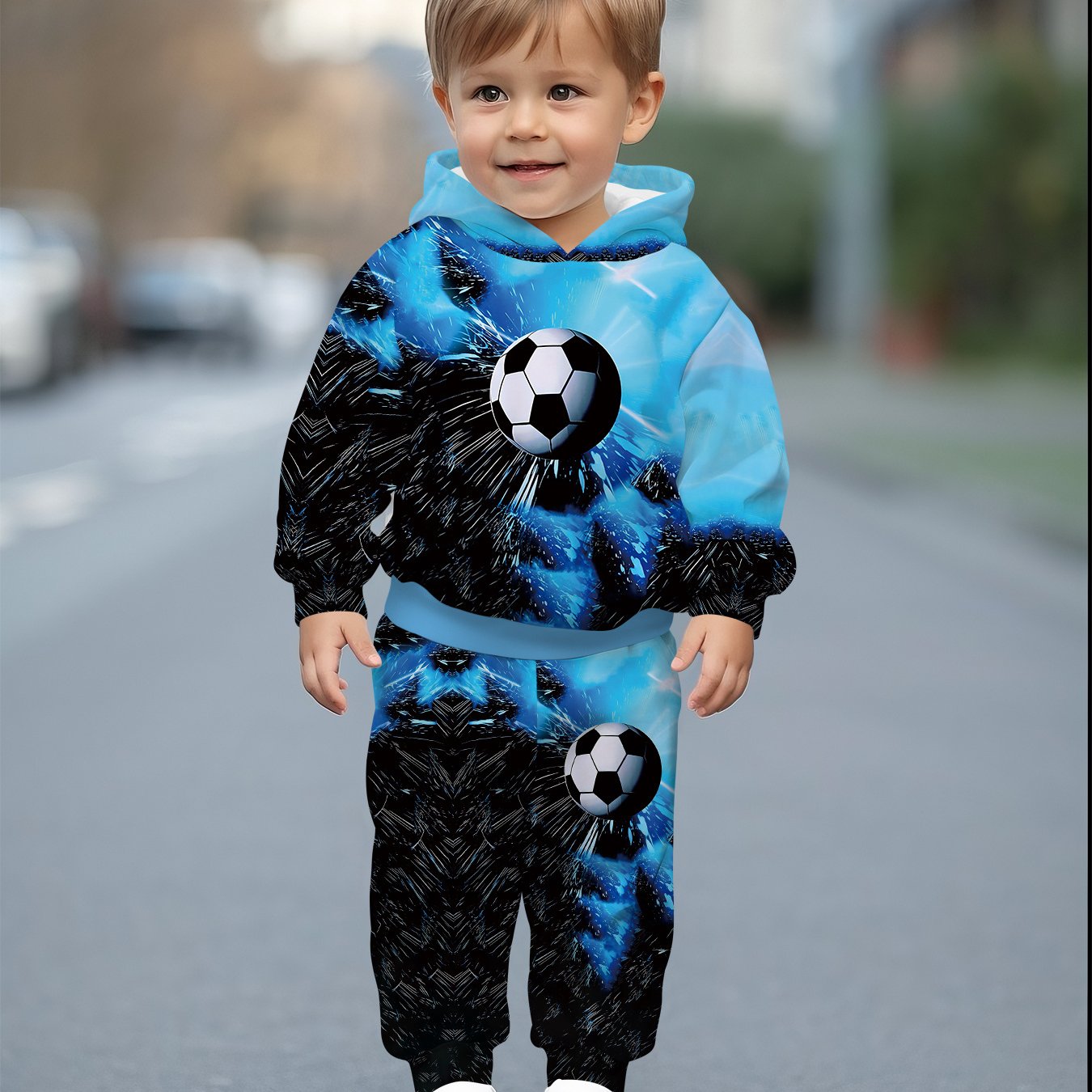 Image of Halloween Boy And Girl Baby Onesies With Hood, Featuring Trendy And Cool Football Pattern Prints, Suitable For Spring, Autumn, And Outdoor Sports Or Casual Wear For , For Outdoor