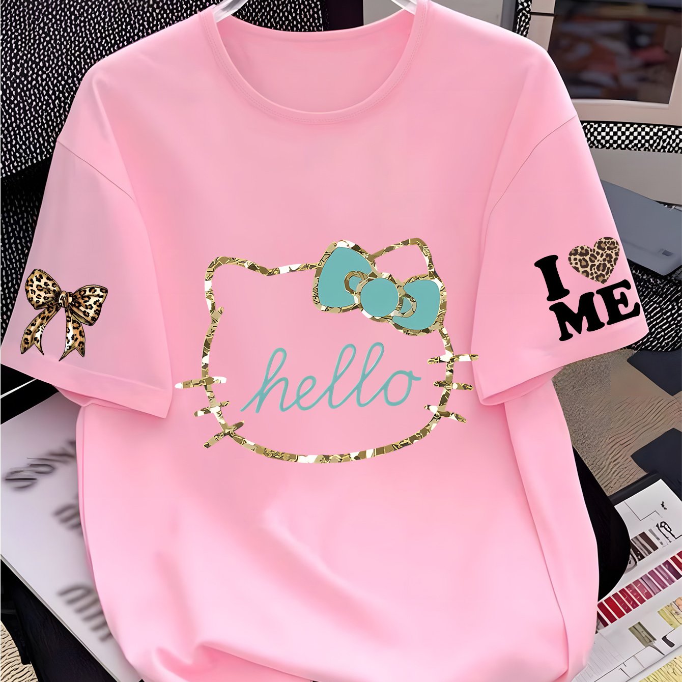 E-shop Damen T-Shirt – Ikone Kurzarm Rundhals Lockerer Schnitt Bluse für & Zuhause, Maschinenwaschbarer Langlebiger Stoff, Mehrfarbige Optionen,