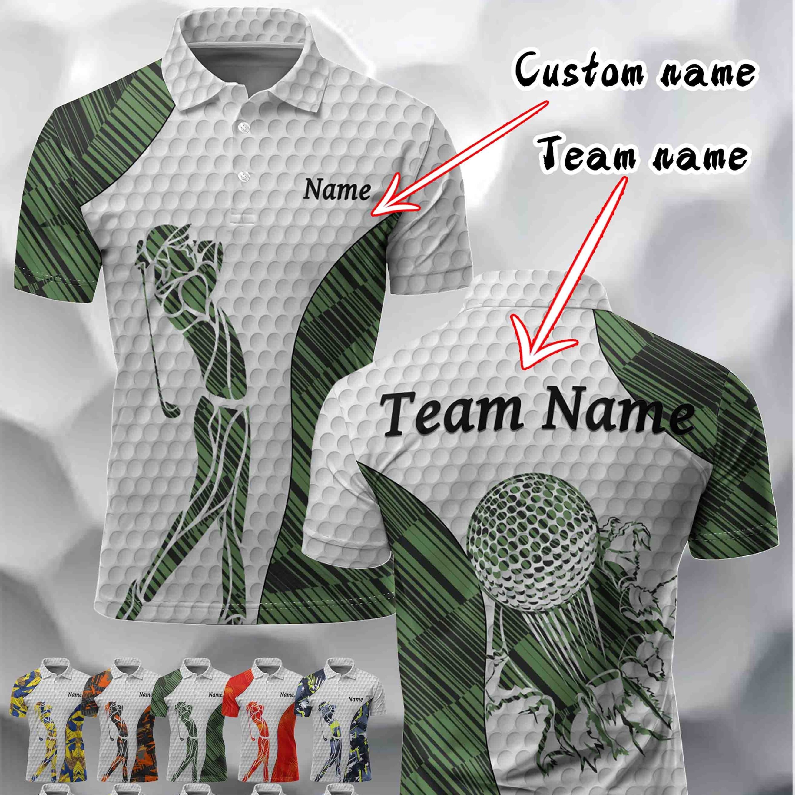 TEMU Customized Skull Pattern Golf Shirt For Men, Supports Personalized Printing Of Name And Team Name, Short-sleeved Sports , Breathable Fabric Is