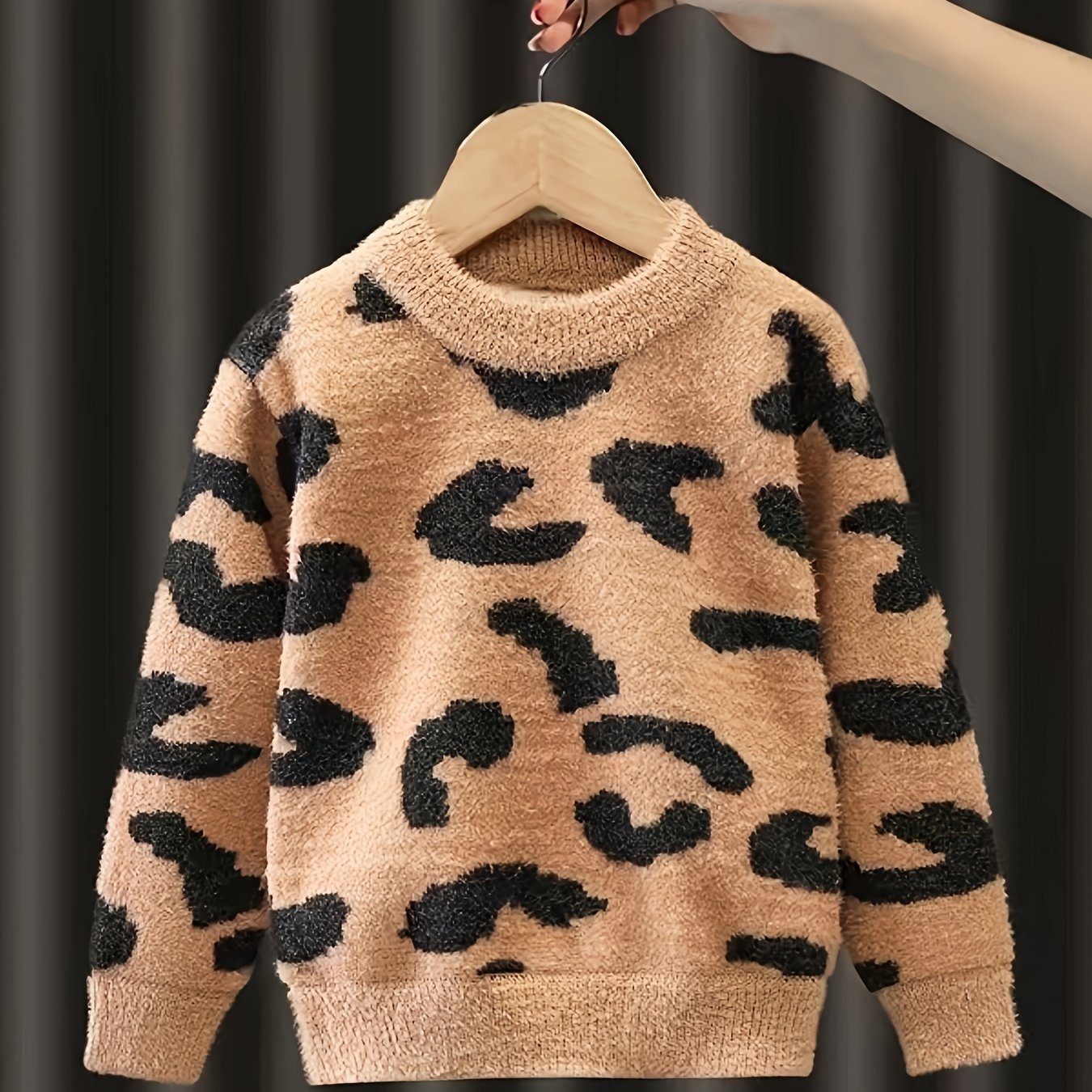 Image of Girls' Sweater Winter Outfit 2025 New Influencer Autumn Winter Chic Big Kids Children Fleece Thickened
