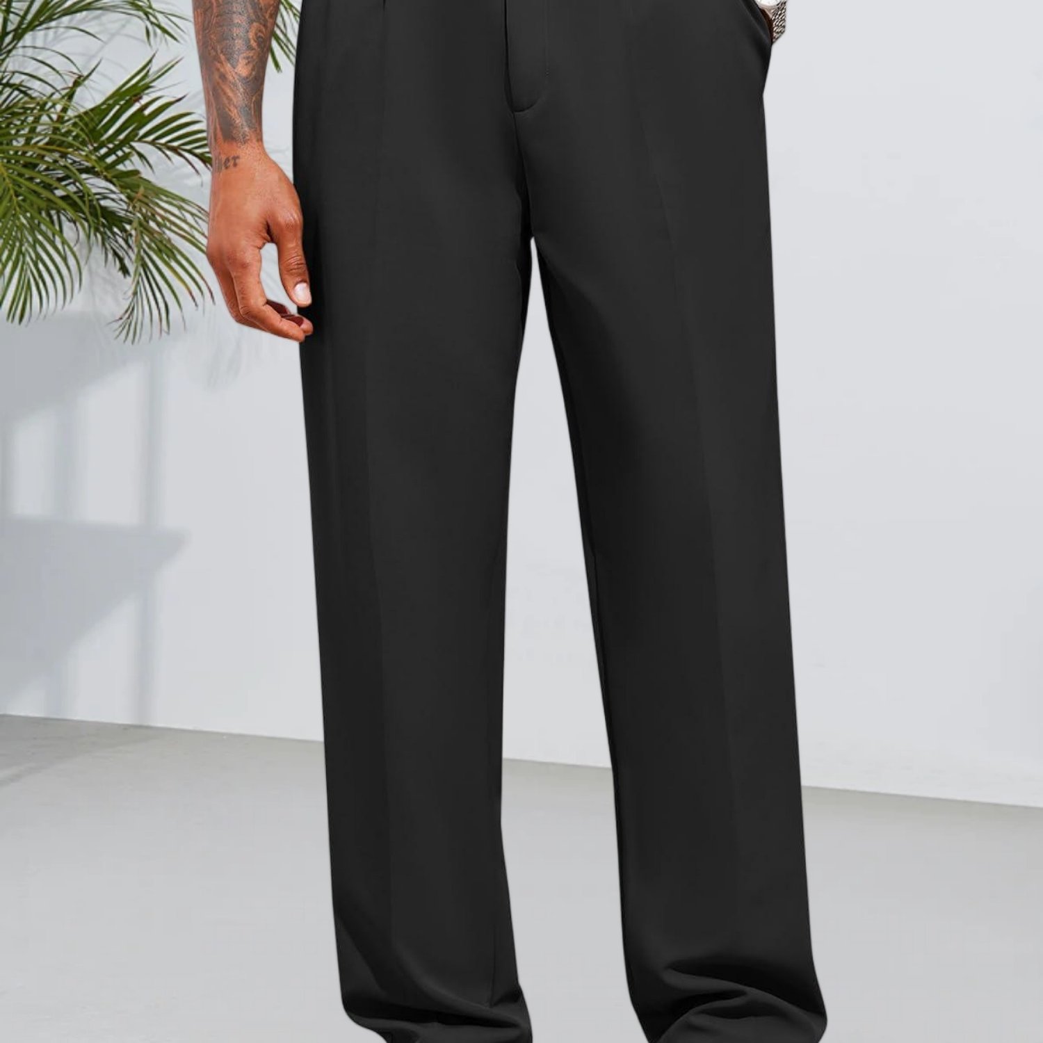 Image of Men's Chino Trousers, Loose Casual Trousers, Elegant Suit Trousers, Stylish Fabric Trousers, Men's Trousers For Business