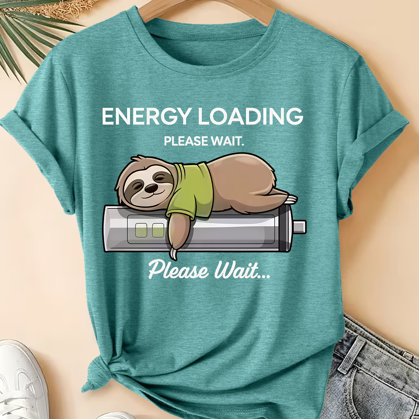 TEMU Sloth Print Short Sleeve Retro Fresh Style Women's Loose Top T-shirt 2026 Spring Summer Elegant Party Fashion Versatile Commute Women's Clothing