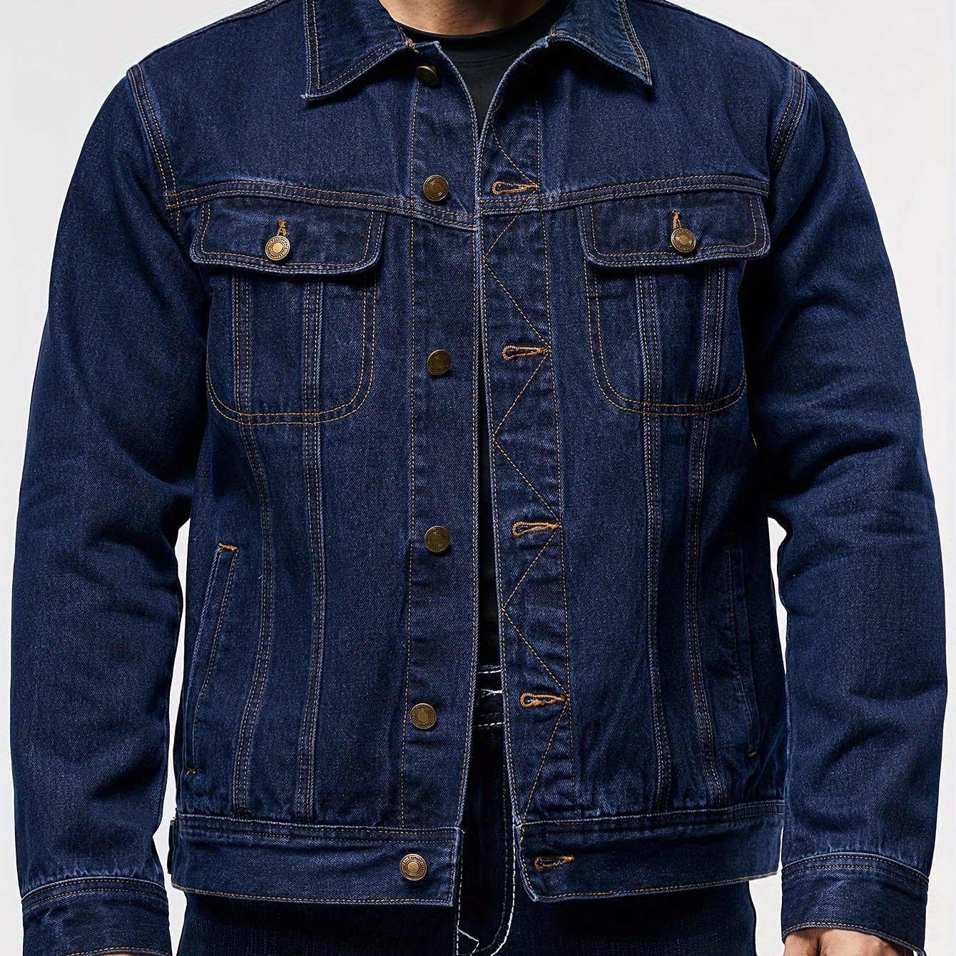 Men's Fashion Denim Jacket, Relaxed Fit Denim Trucker Jacket