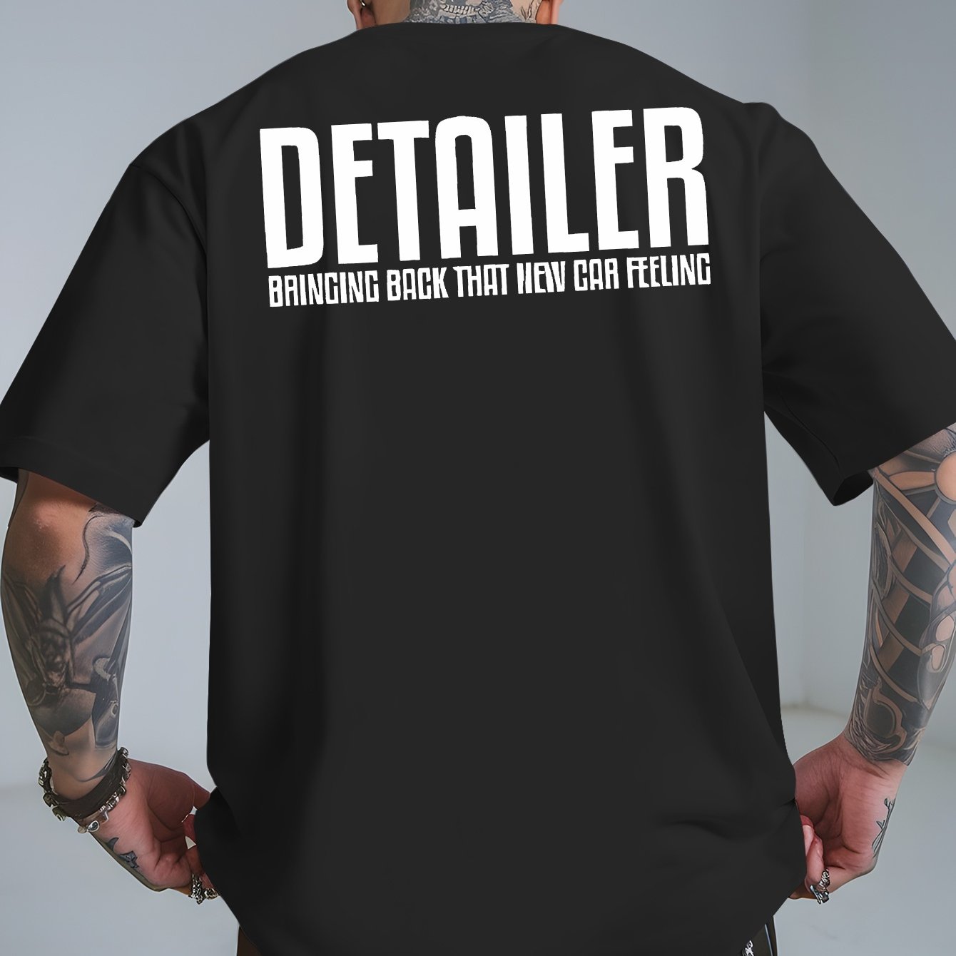 TEMU Graphic New Summer Men's Back Printed Short-sleeve T-shirt, Fashionable And , Spring And Summer Round Neck Base Shirt, Versatile And Breathable,