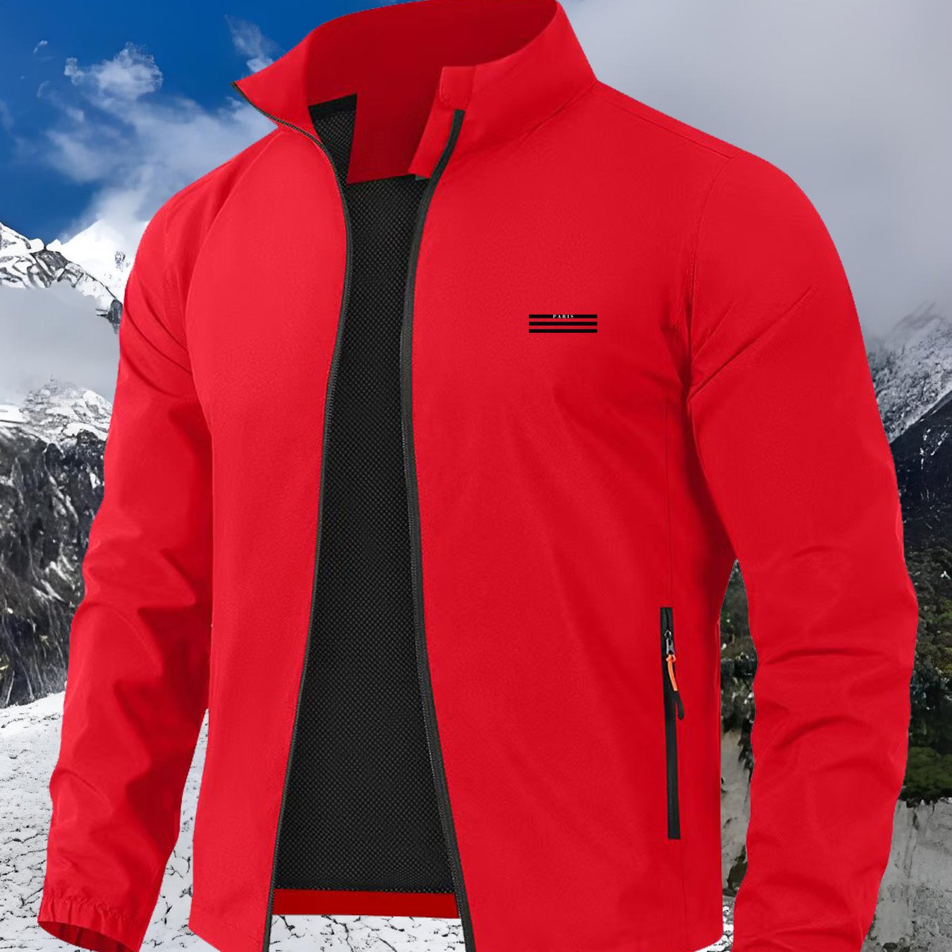 TEMU Pairs Outdoor Sports Men's Fashionable Sport Jacket Coat Windproof And Warm, Motorcycle Style, Versatile And Fashionable Men's Clothing