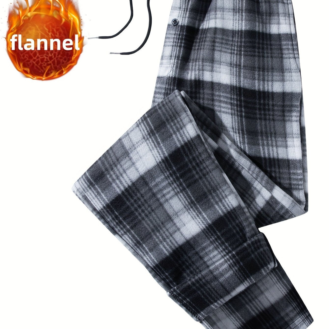 TEMU Pantalon de survêtement à carreaux en flanelle pour homme 2024, Essentiels automne/hiver