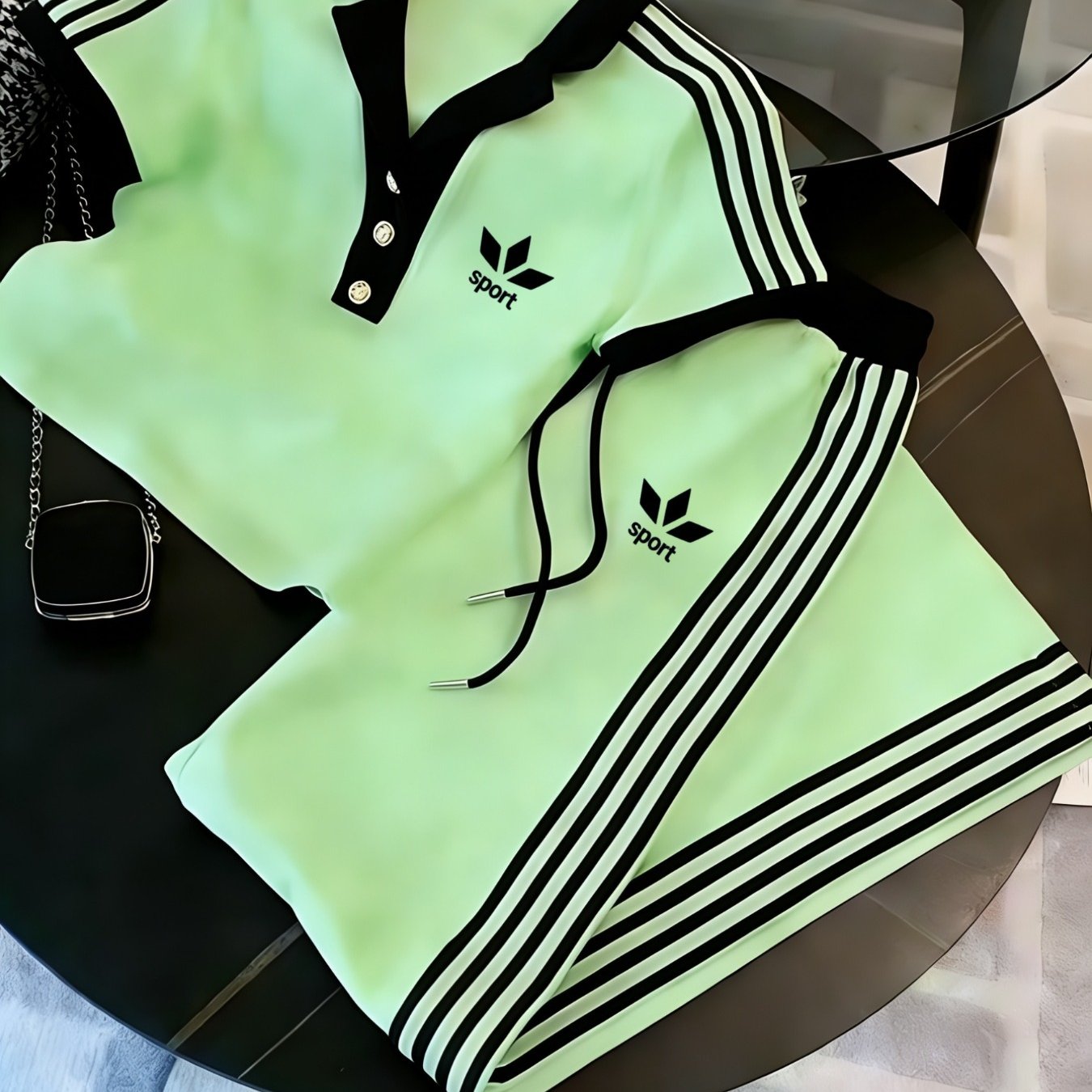 Image of A Two-piece Outfit For /summer 2026 Season, Designed For Men And Women, Featuring A Short-sleeved Top And Trousers, Perfect For Different Events, In A Of Colors And Sizes, Plus Size