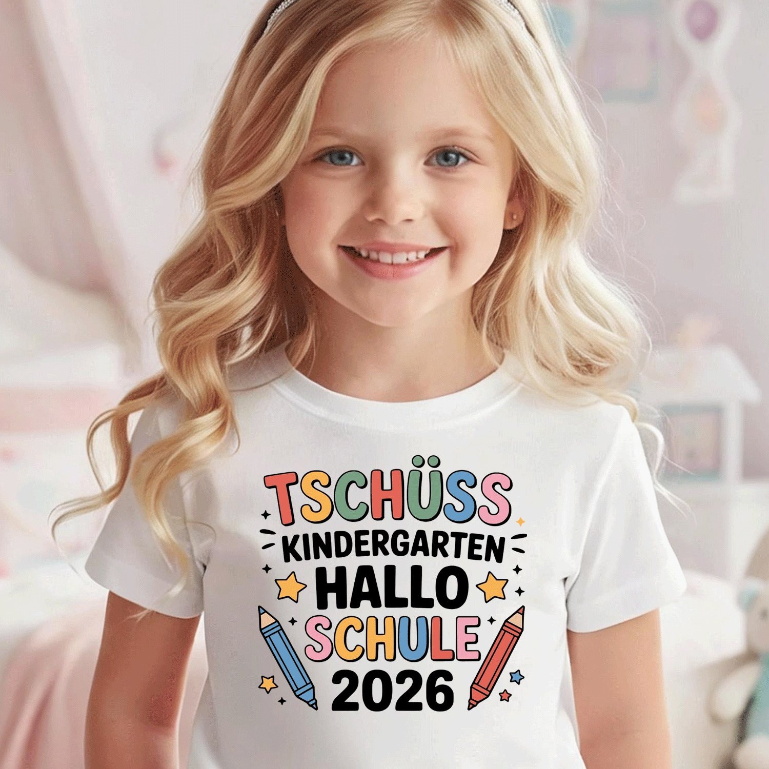 Image of Tschüss Kindergarten 2026 Comfortable Casual Crew Neck Tee For Boys And Girls T Shirt, 200g