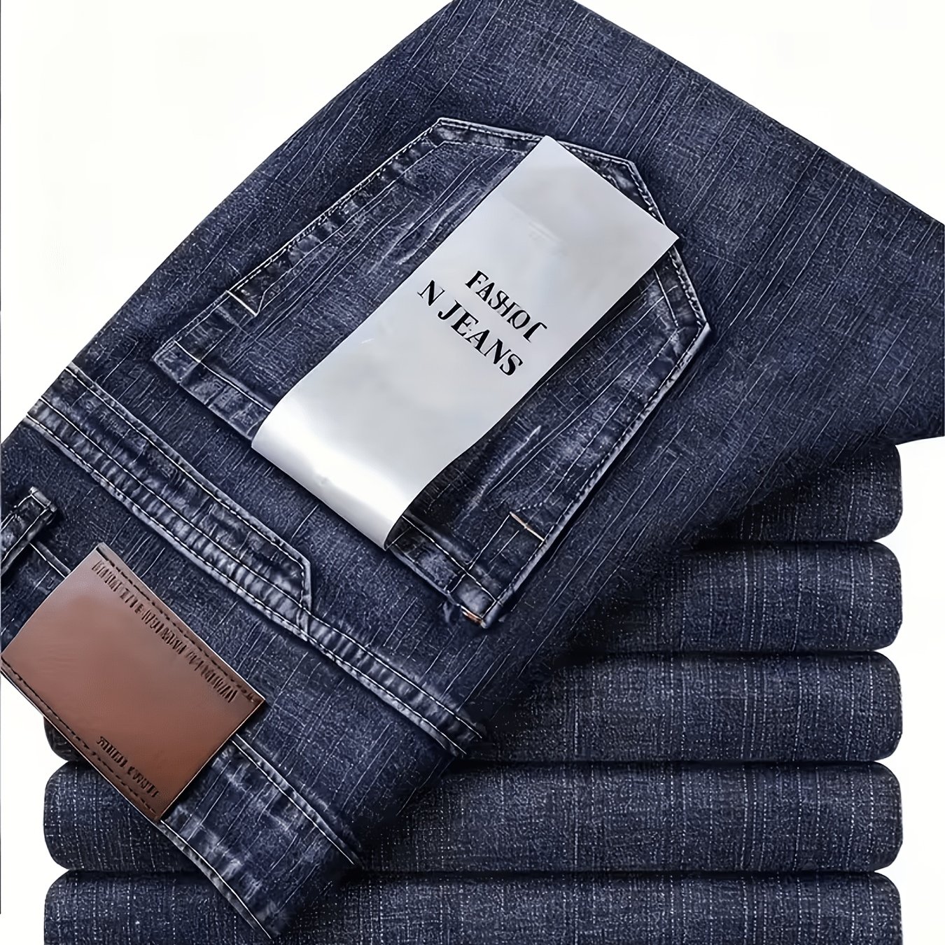 TEMU 3 Colors From Men's Straight-leg Jeans, Perfect For Casual Business Work, Daily Wear, And Travel Essentials, Comfortable Stretchy Straight-leg