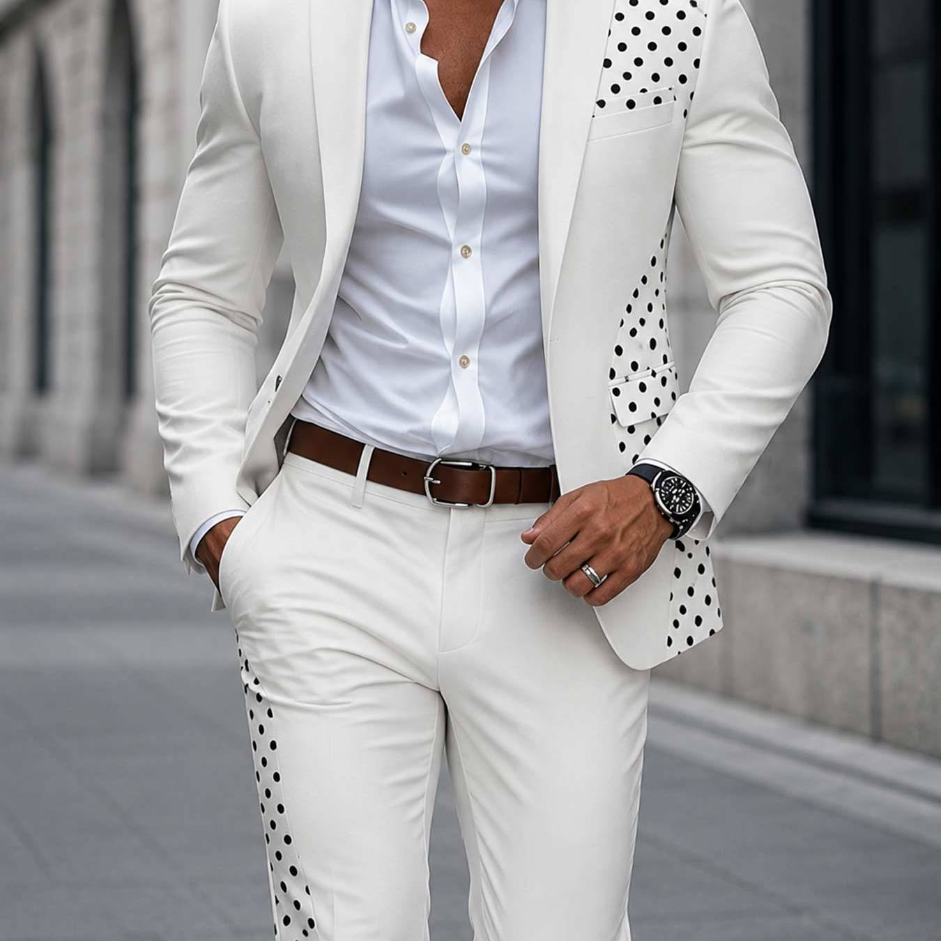 Summer 's Fashion Suit Suits European And Suits Regular Fit Matching Suits Suitable For Casual Semi-formal Occasions Daily Business Occasions