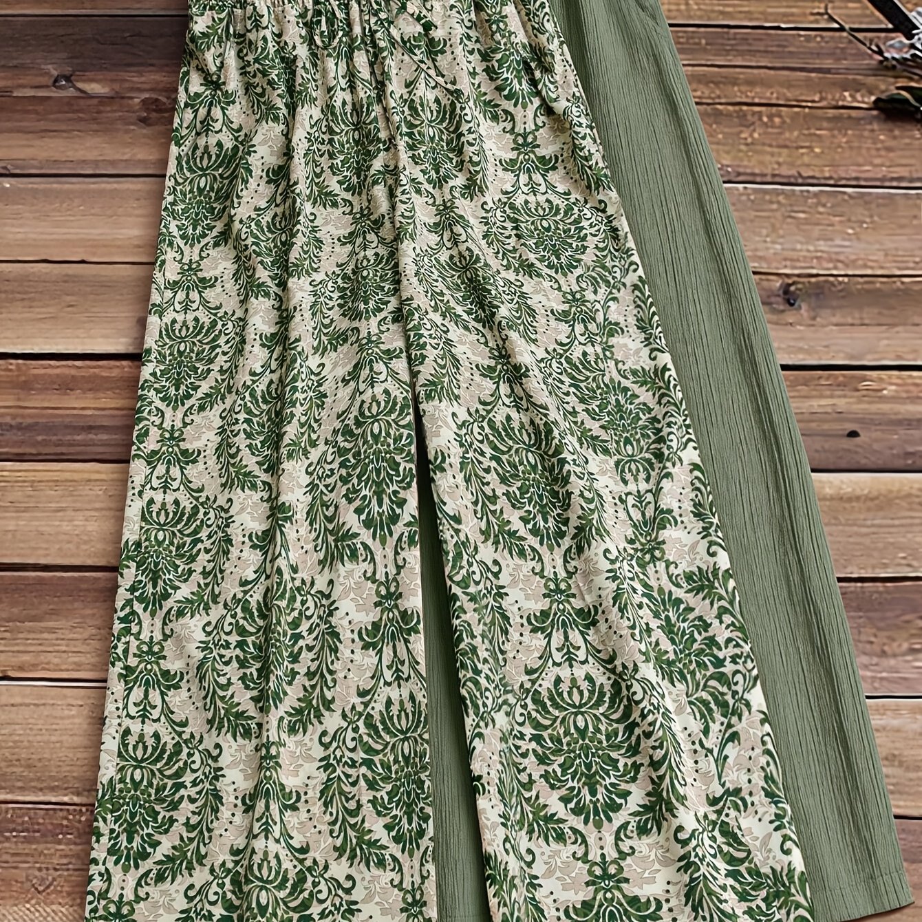 TEMU Fashionable Elegant Casual Wide-leg Pants Summer Lazy Style Versatile Women's Trousers 2pcs Set
