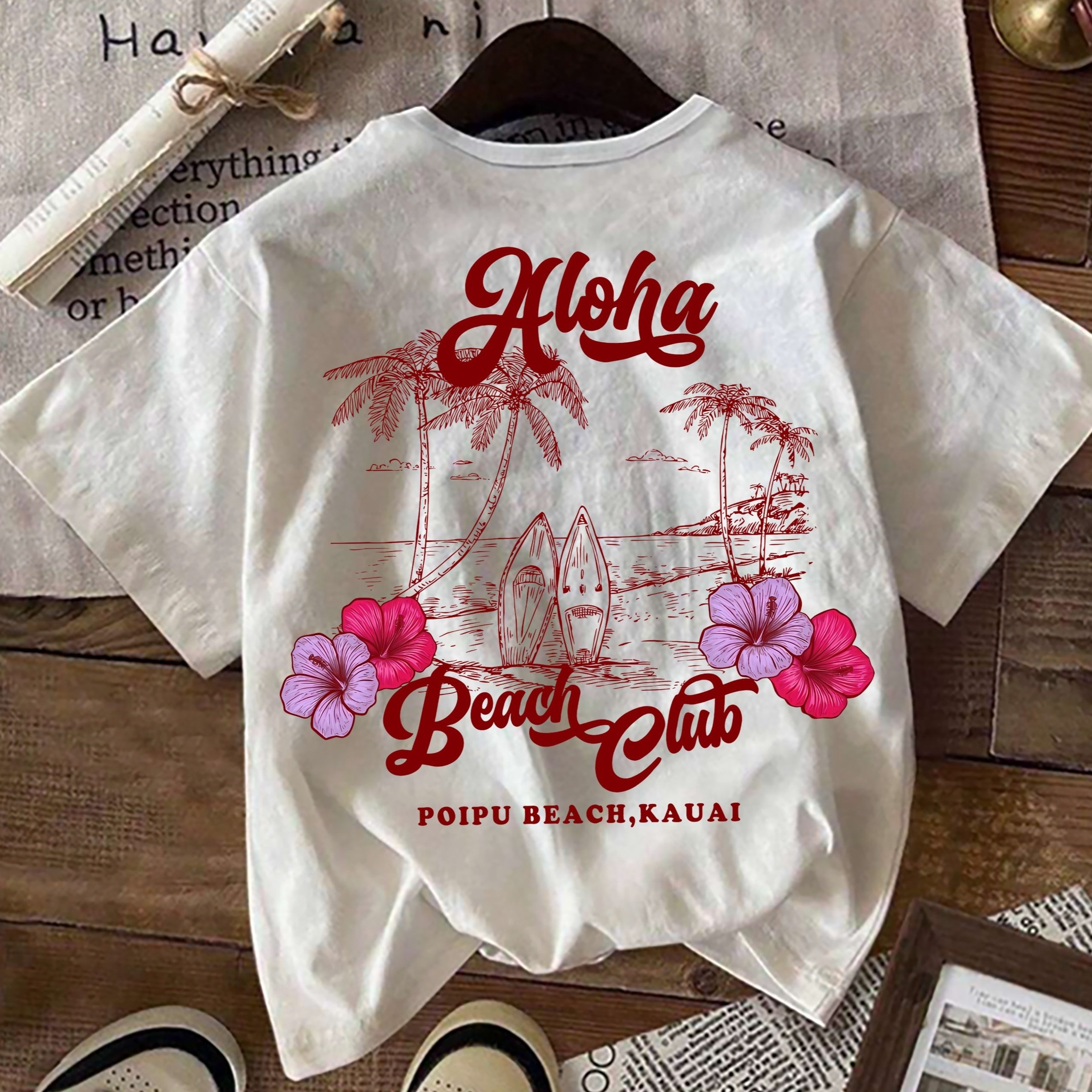 TEMU Graphic Print T-shirt, Short Sleeve Crew Neck Casual Top For Summer & Spring, Women's Clothing