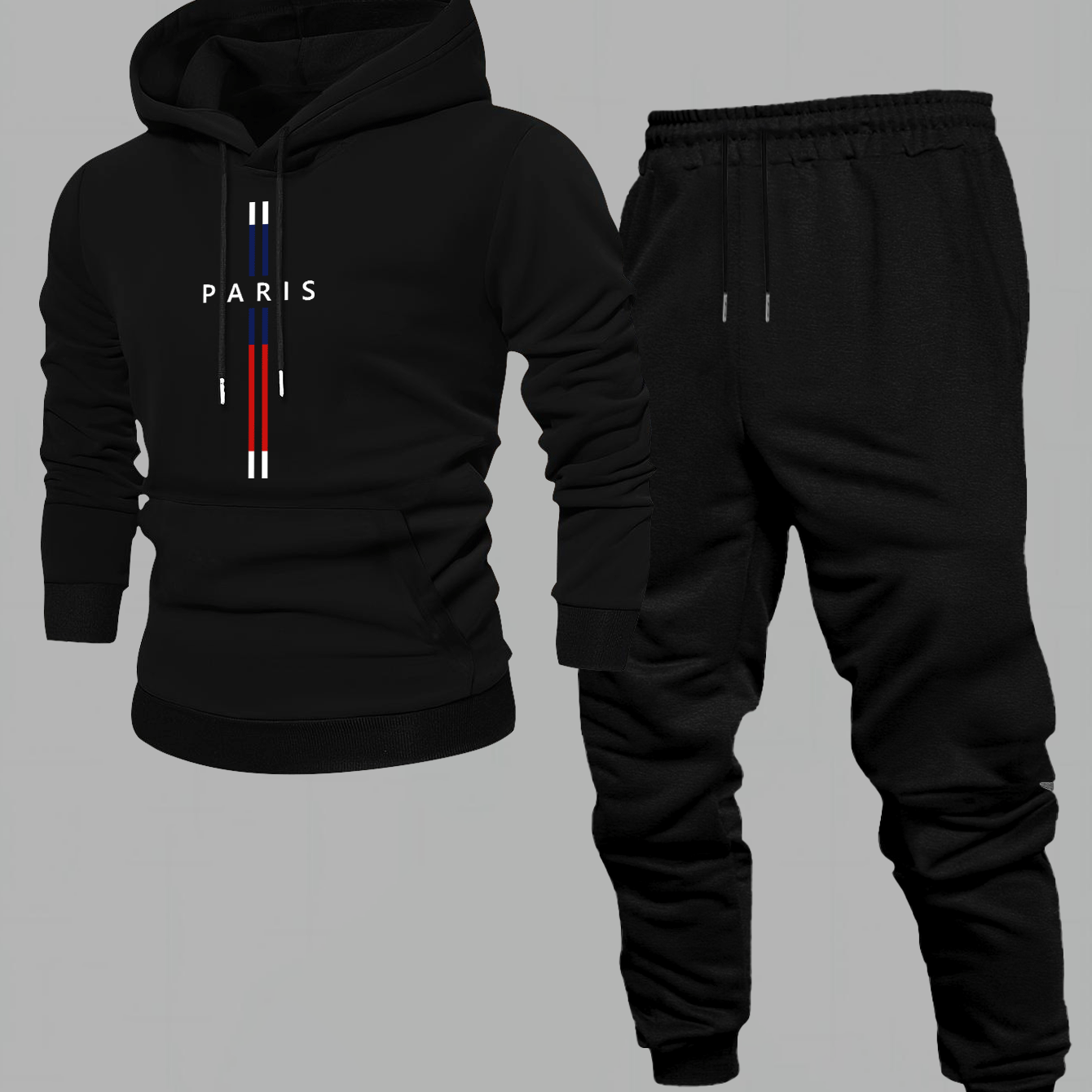 TEMU New Autumn And Winter Men' Hooded Sweatshirt Casual Two-piece Set, Couple's Long-sleeve Long Pants With Hooded Hoodie And Drawstring Joggers,