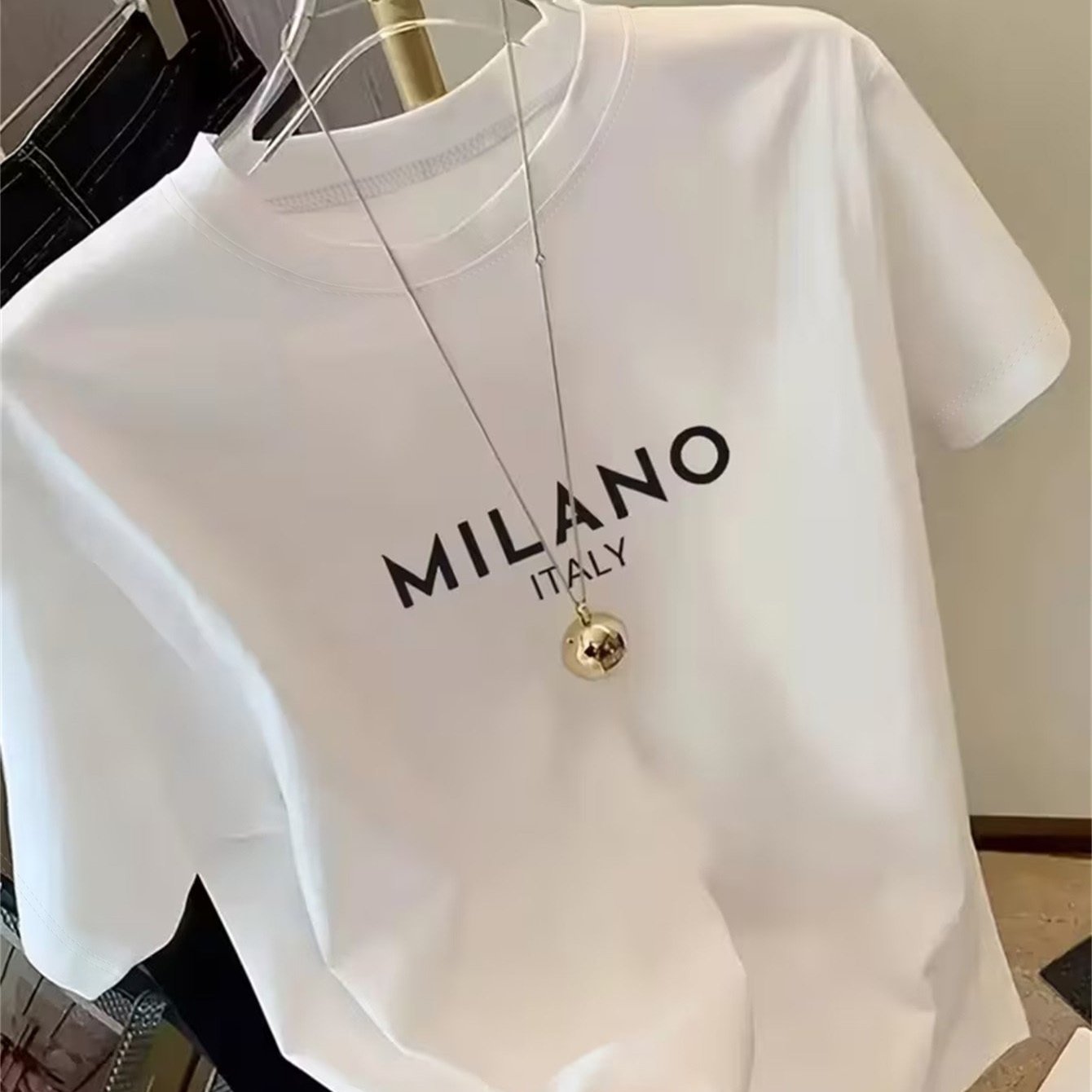TEMU Summer Casual Women's Round Neck Short Sleeve T-shirt Letter National Name Print Loose Fashion Top Women's Clothing