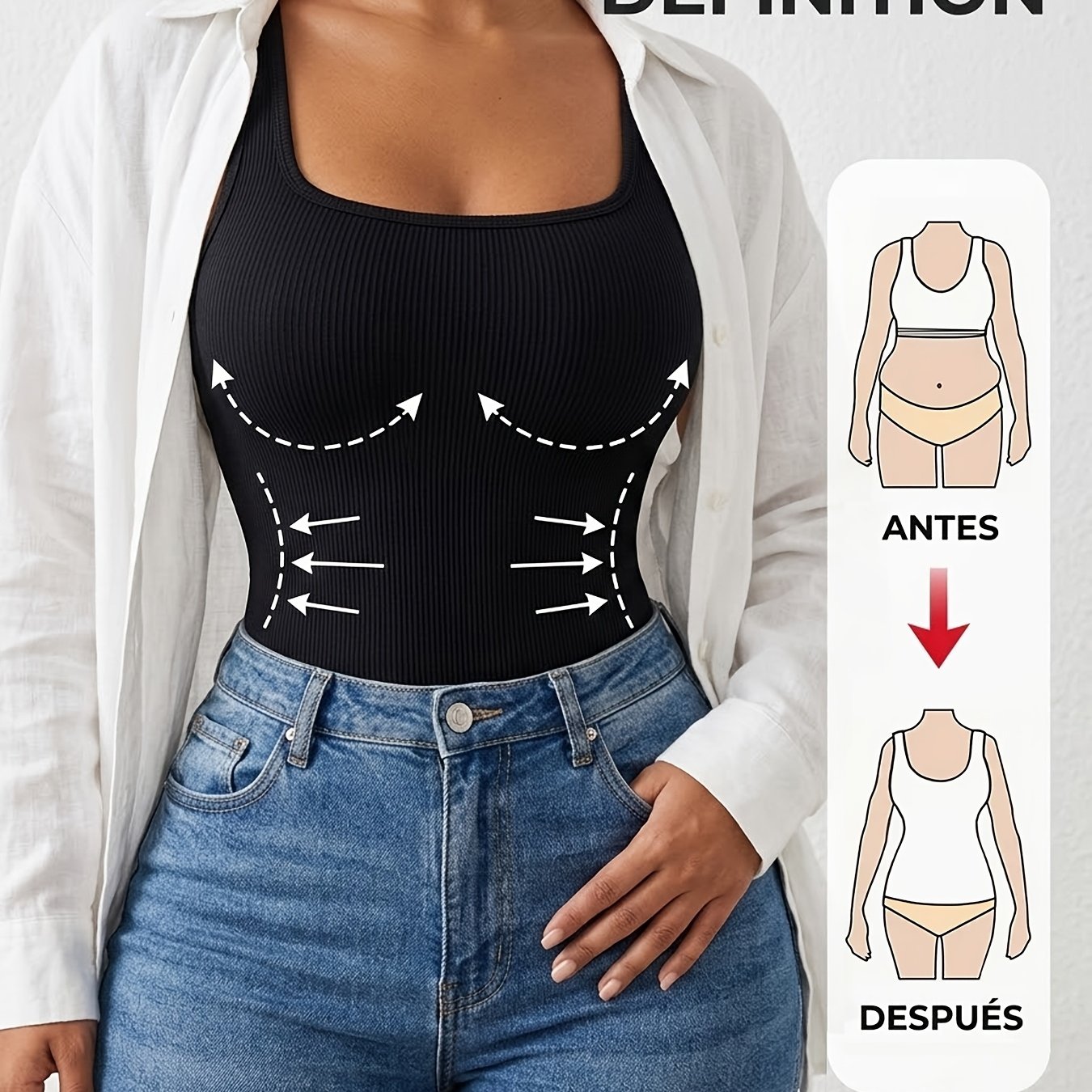 Image of Seamless Ribbed Tank Top Women's Easy Breathable Athletic Sleeveless Shaping Camisole Tight Waist And Abdomen Shaping Base Layer