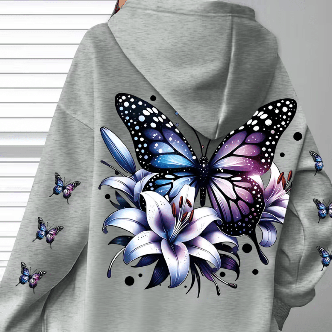 TEMU Women's Casual Zip-up Hoodie, Print Sweatshirt, Machine Washable Comfortable Lining, Warm Pullover Sweatshirt For Autumn And Winter, Cute Design