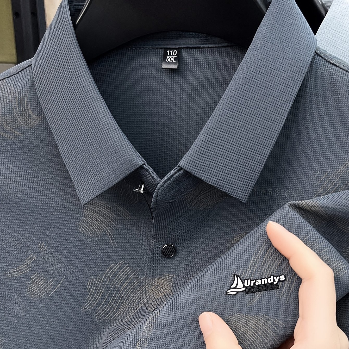 TEMU Men's Print Lapel Shirt, Printed Casual T-shirt, Summer Breathable Cooling Business Short-sleeve T-shirt, Middle-aged Men' Wear, Outdoor Casual