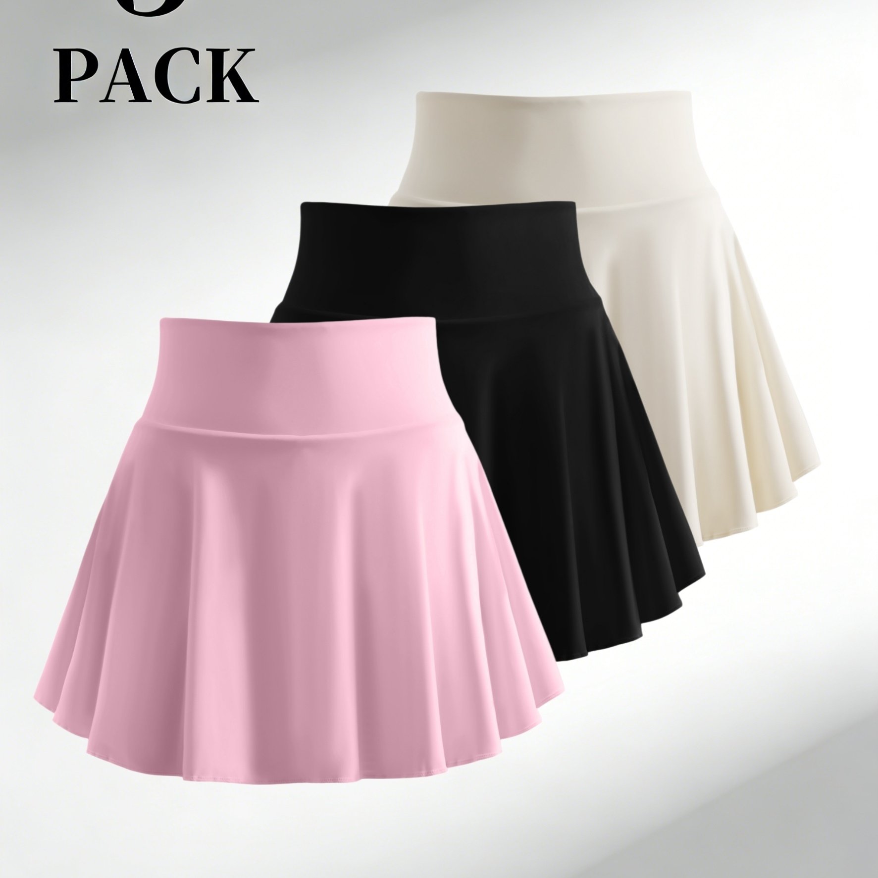TEMU 3pcs Women's Sports Skirts, And Anti-exposure, Quick-drying For Yoga And Fitness, Loose-fitting Half-skirts For Badminton And Tennis In Summer