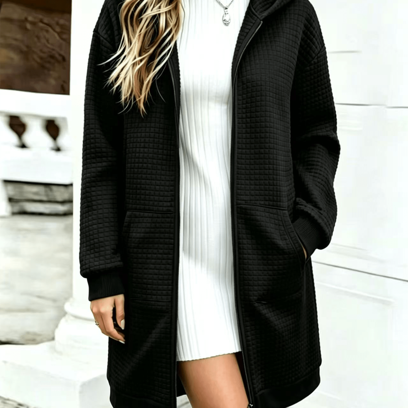 TEMU Athletic Hooded Lightweight Zip-up Cardigan Jacket, Casual Women's Trench Coat, Comfortable Cute ' Jacket Women's Wear, Trendy Comfortable