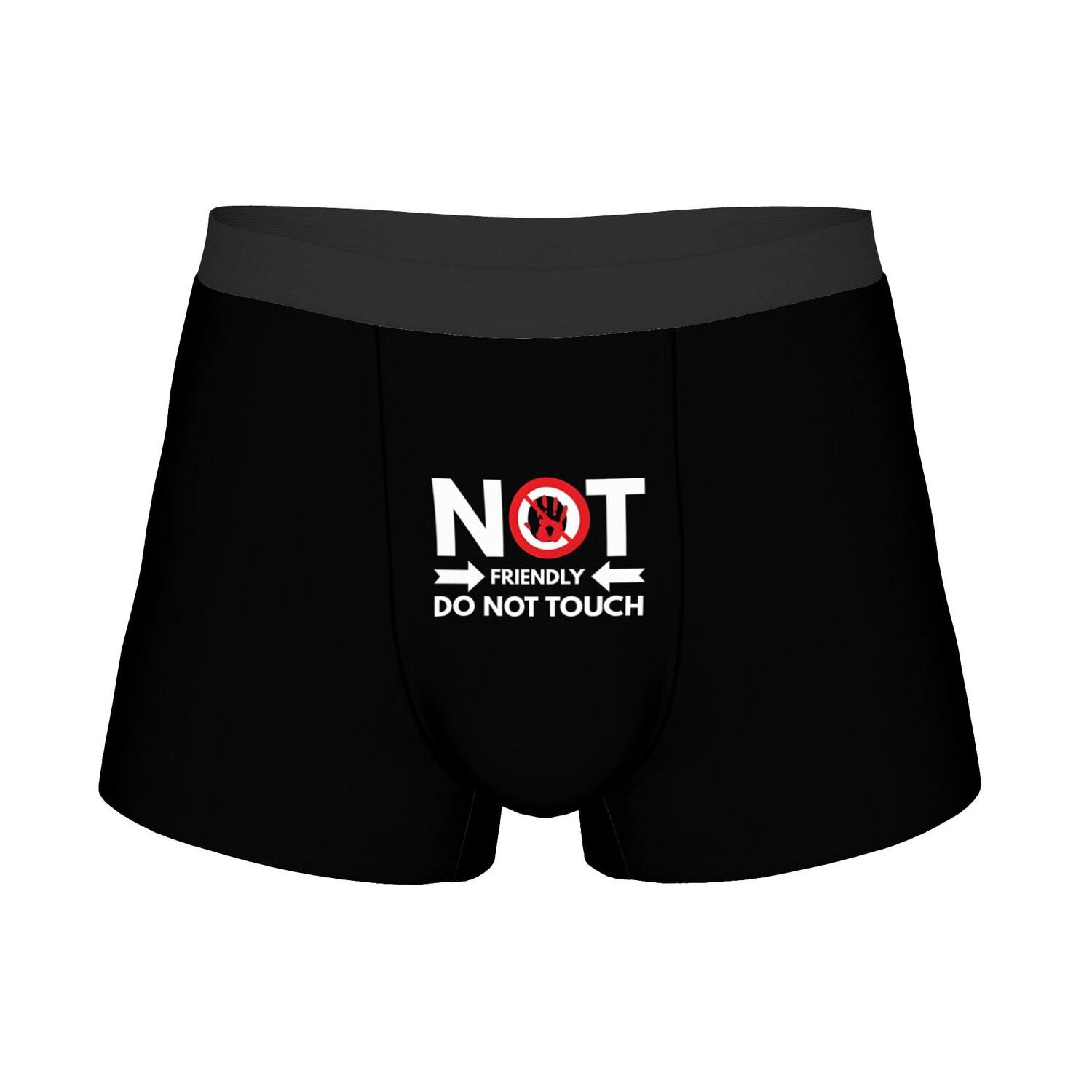 TEMU 2d Printed Design Not Friendly Fashion Men's Boxer Briefs, Polyester Fabric Boxer Shorts