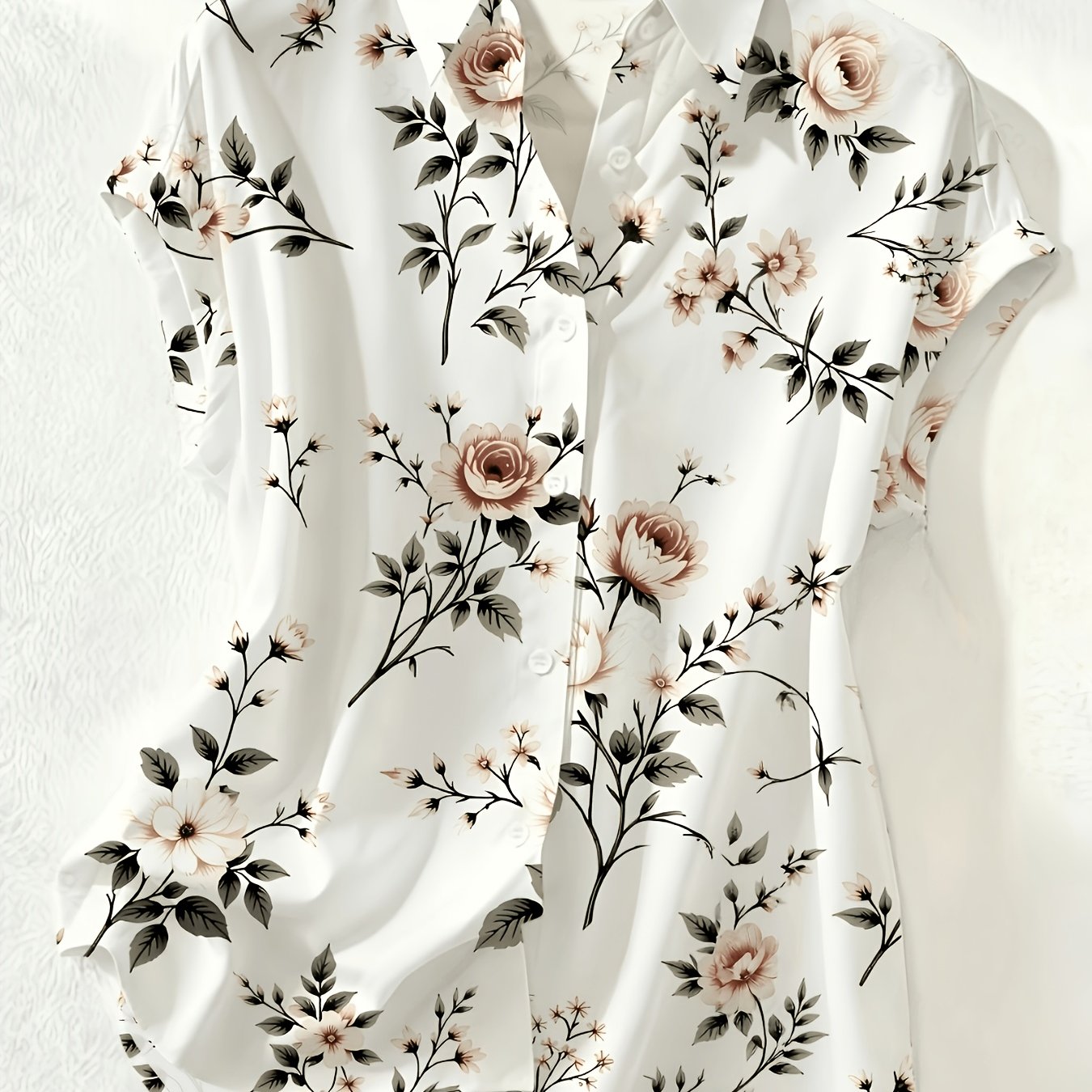 TEMU Women's Elegant Casual Short-sleeve Shirt