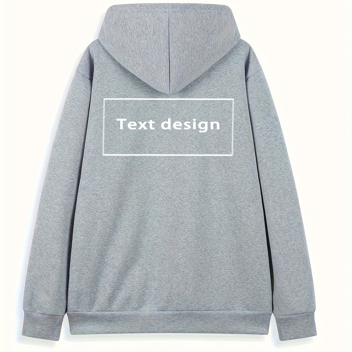 TEMU Custom Pattern Men's Hooded Sweatshirt With Front And Back Positioning, Summer Breathable Drawstring Hoodie, Street Hip-hop Sport Jacket, Large