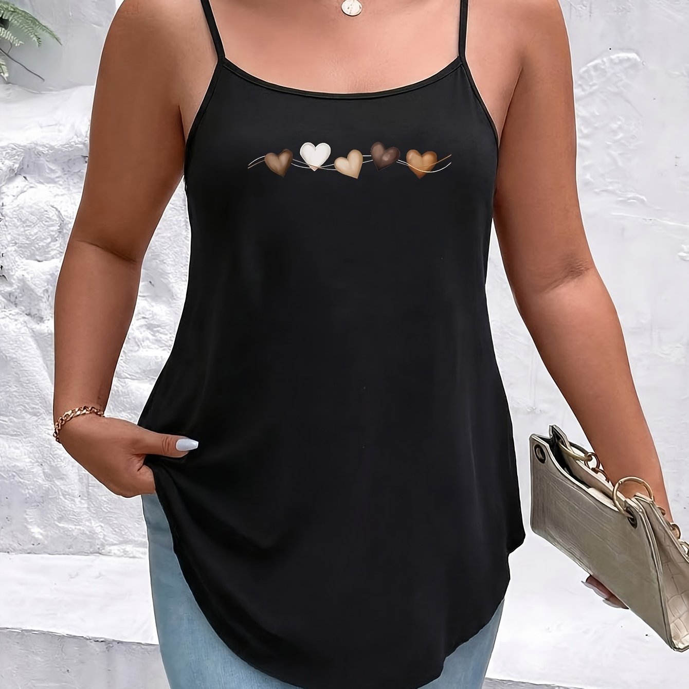 TEMU Plus Size - Plus Size - Women's Plus Size Solid Color Geometric Pattern Strapless Top