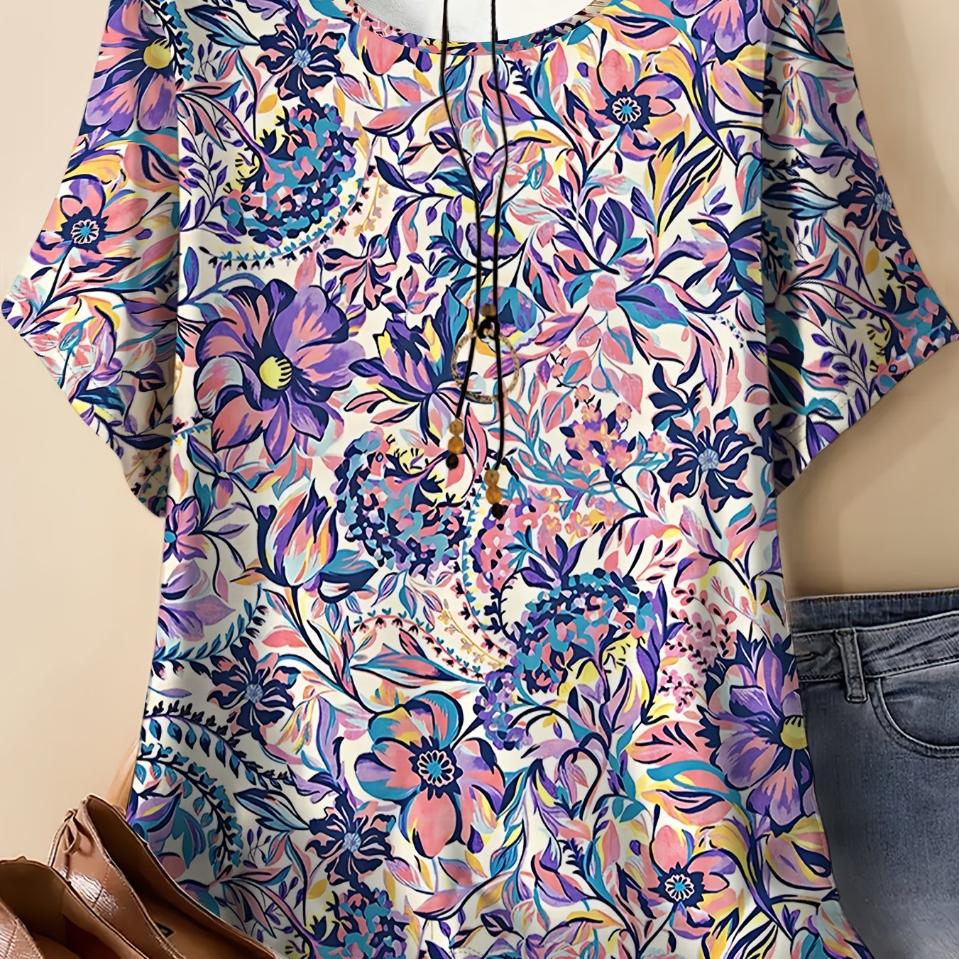 TEMU Plus Size Women's T-shirt, Summer Fashion Casual Women's Clothing