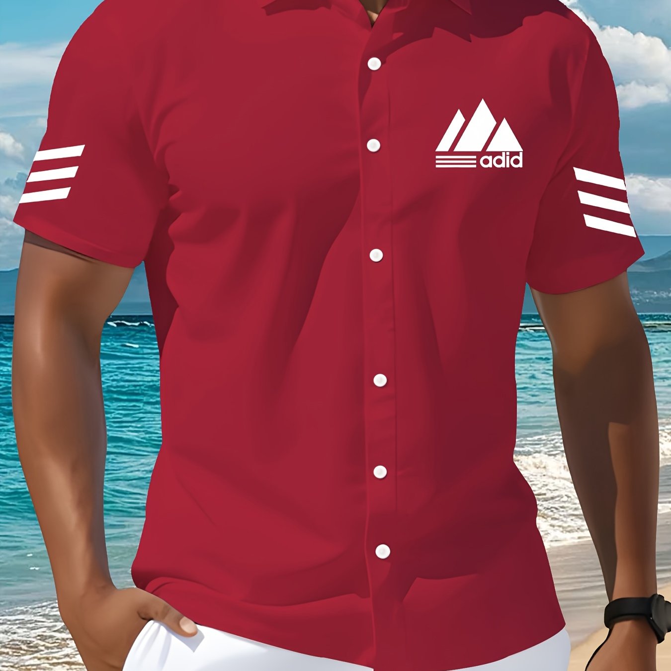 TEMU Fashionable And Cool Summer Short Sleeve Shirt Piece Lightweight Breathable Business Formal Casual All-match Office Beach