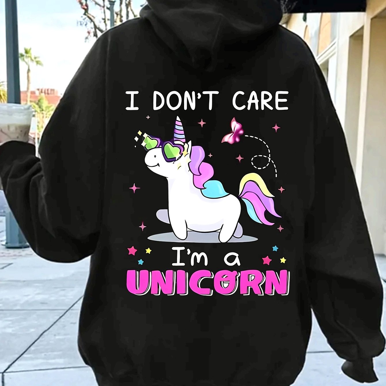 TEMU A Unicorn Theme Design Trendy Hoodie Women's Hoodie High Quality Thick Sweatshirt For Casual Wear And Everyday Use Gift For Who Love Magic And