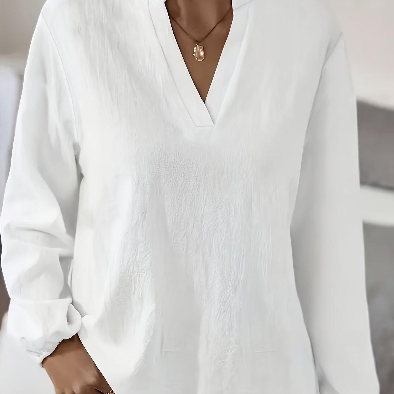 Plus Size - Plus Size - Solid Fashion Long Sleeve Shirt