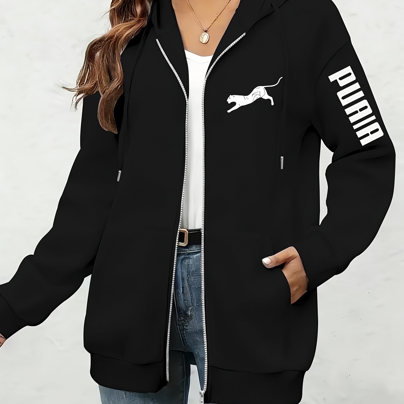 TEMU Women's Fashion Autumn Winter Comfortable Casual Printed Hoodie, European Fit, Hooded Sweatshirt For Home And Casual Wear!