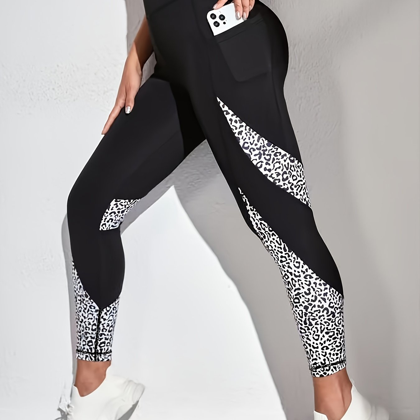 Image of 1pc Women's High-waisted Yoga Lifting Underwear - Full-length Gymnastics Pants With Pockets, Polyester For Tummy Control, Cycling, Tennis & Wear (non, Athletic)