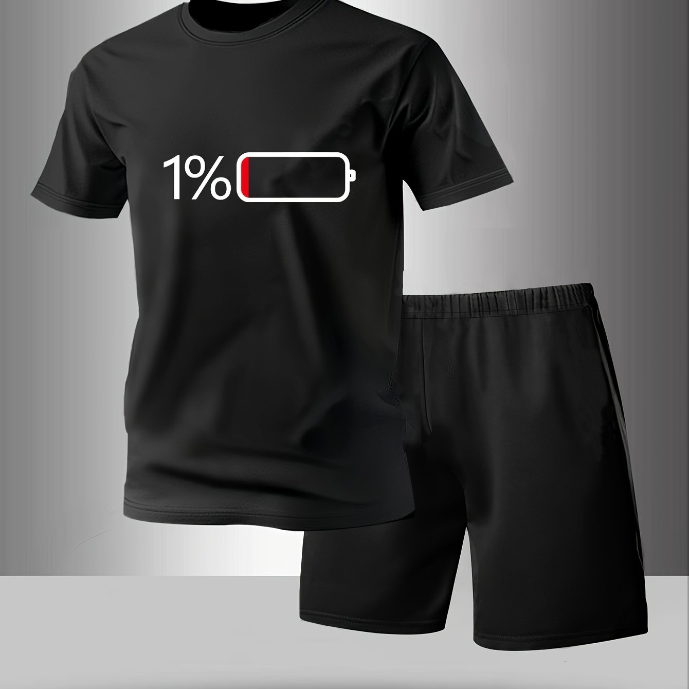 Men's 100% Cotton Pajamas, Spring/summer Short Sleeve And Shorts Set With Fashionable Geometric Pattern